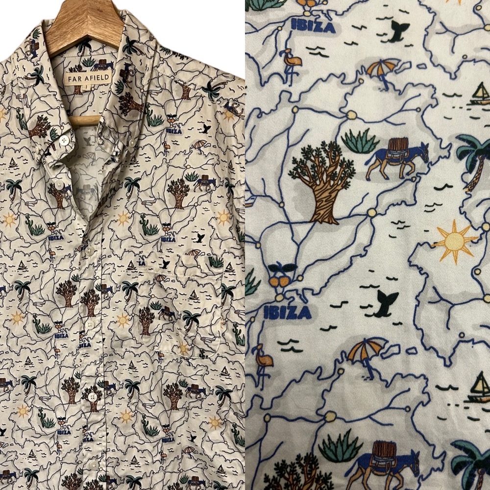 FAR AFIELD Ibiza Print Button Down Shirt